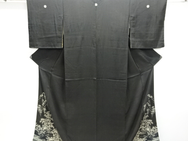 アンティーク　錦紗唐松に楼閣模様刺繍留袖